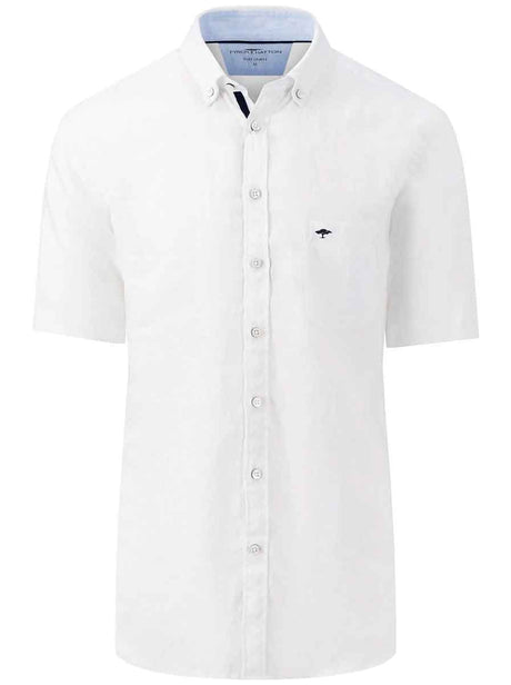 Fynch Hatton Short Sleeve Shirts Fynch Hatton - Linen Short Sleeve Shirt