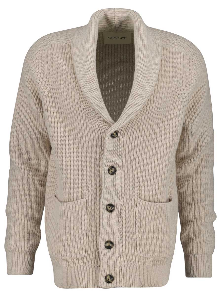 Gant Knitwear & Jumpers Gant - Cream Shawl Collar Cardigan