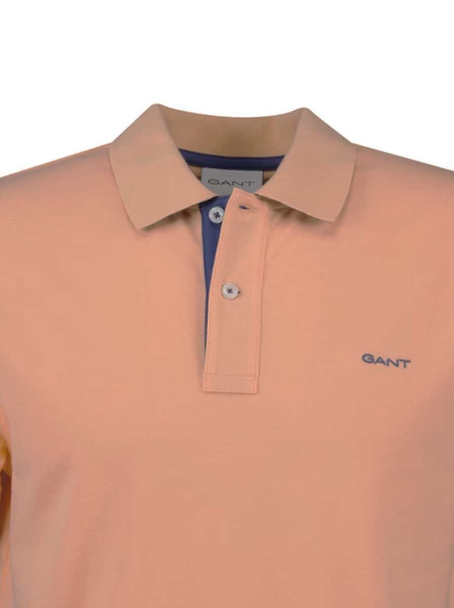 Gant Polo & T-Shirts Gant - Pique Peach Polo Shirt w/ Contrast Collar Detail