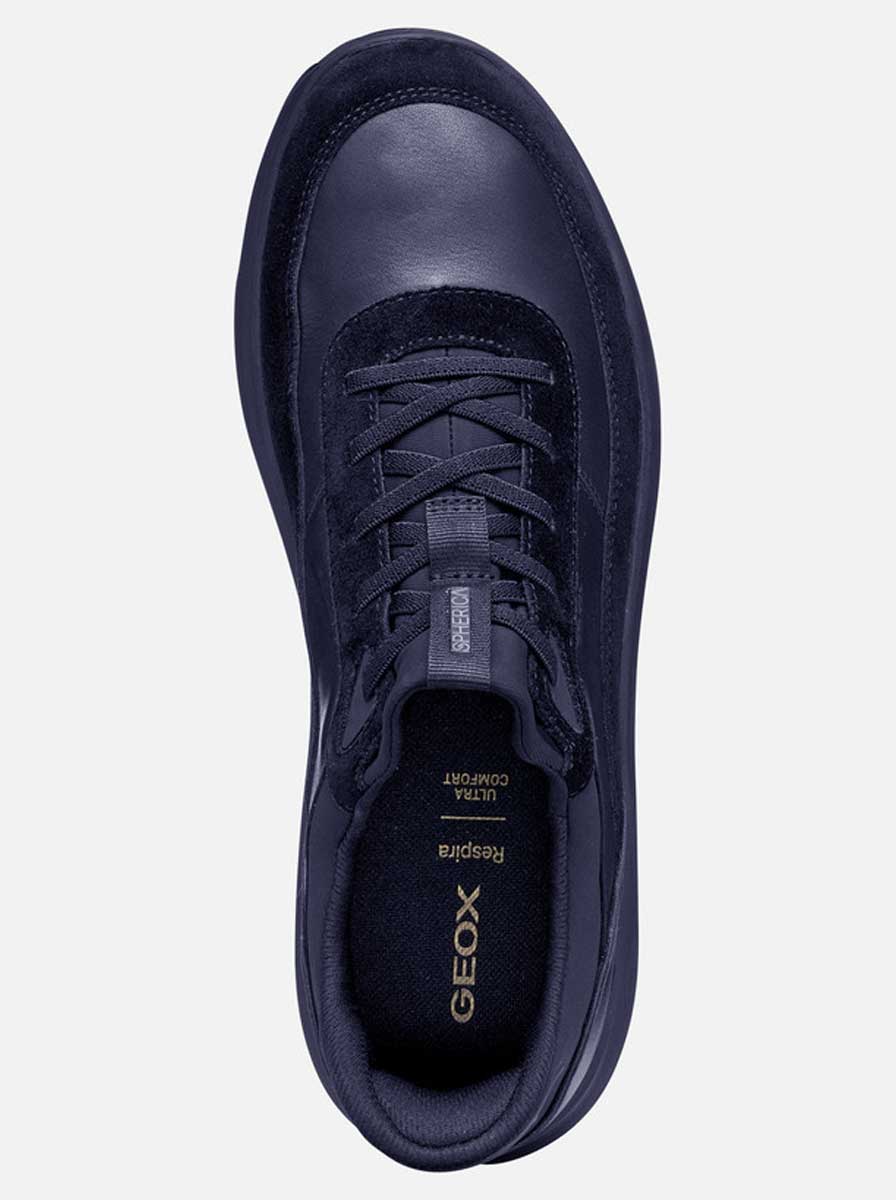 Geox Shoes & Boots Geox - Spherica Plus Fast-in Navy Leather/Suede Sneaker