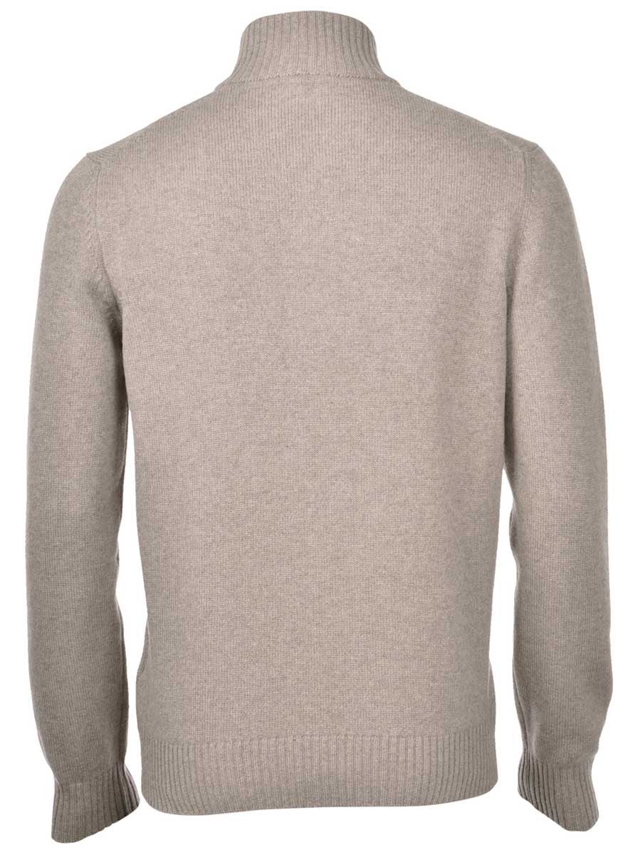 Gran Sasso Knitwear & Jumpers Gran Sasso - Cashmere/Wool 1/4 Zip Beige Jumper