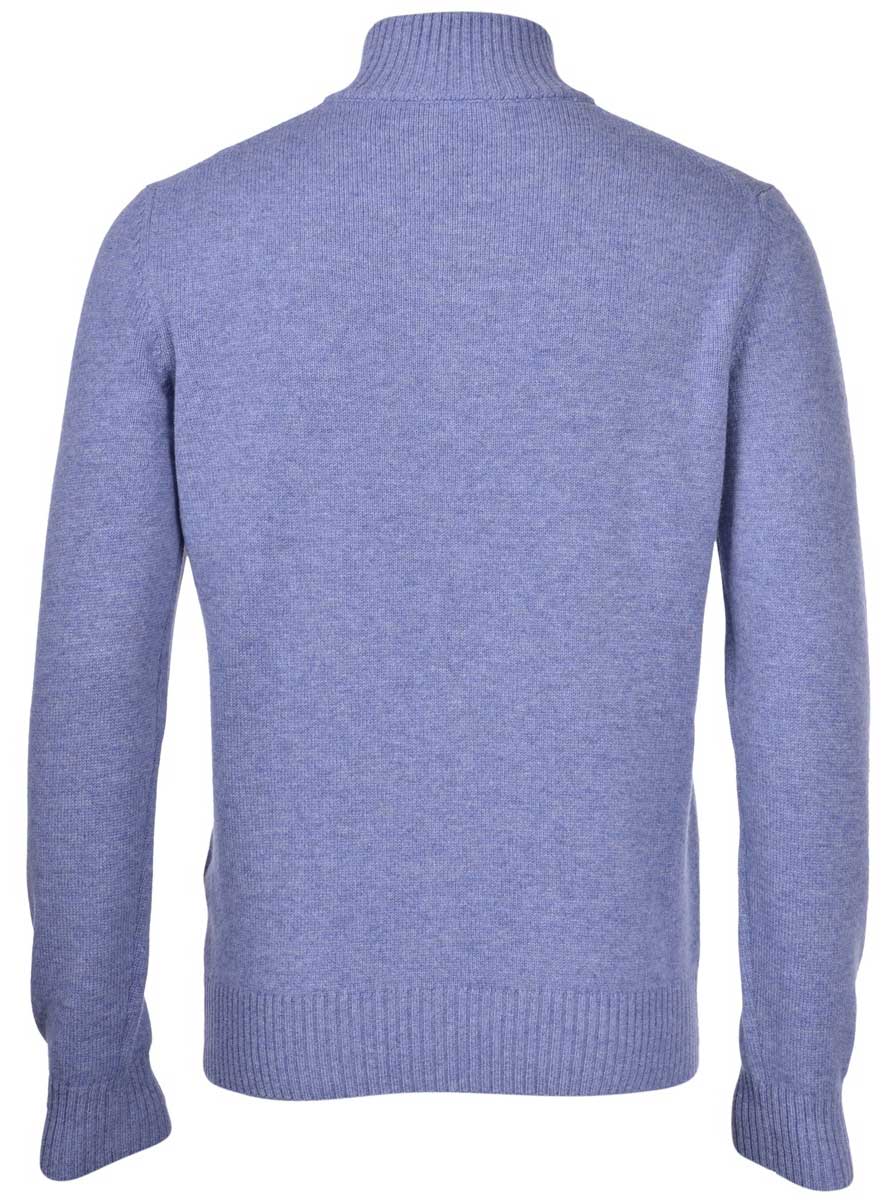 Gran Sasso Knitwear & Jumpers Gran Sasso - Cashmere/Wool 1/4 Zip Blue Jumper