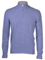 Gran Sasso Knitwear & Jumpers Gran Sasso - Cashmere/Wool 1/4 Zip Blue Jumper