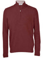 Gran Sasso Knitwear & Jumpers Gran Sasso - Cashmere/Wool 1/4 Zip Burgundy Jumper