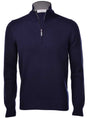 Gran Sasso Knitwear & Jumpers Gran Sasso - Cashmere/Wool 1/4 Zip Navy Jumper