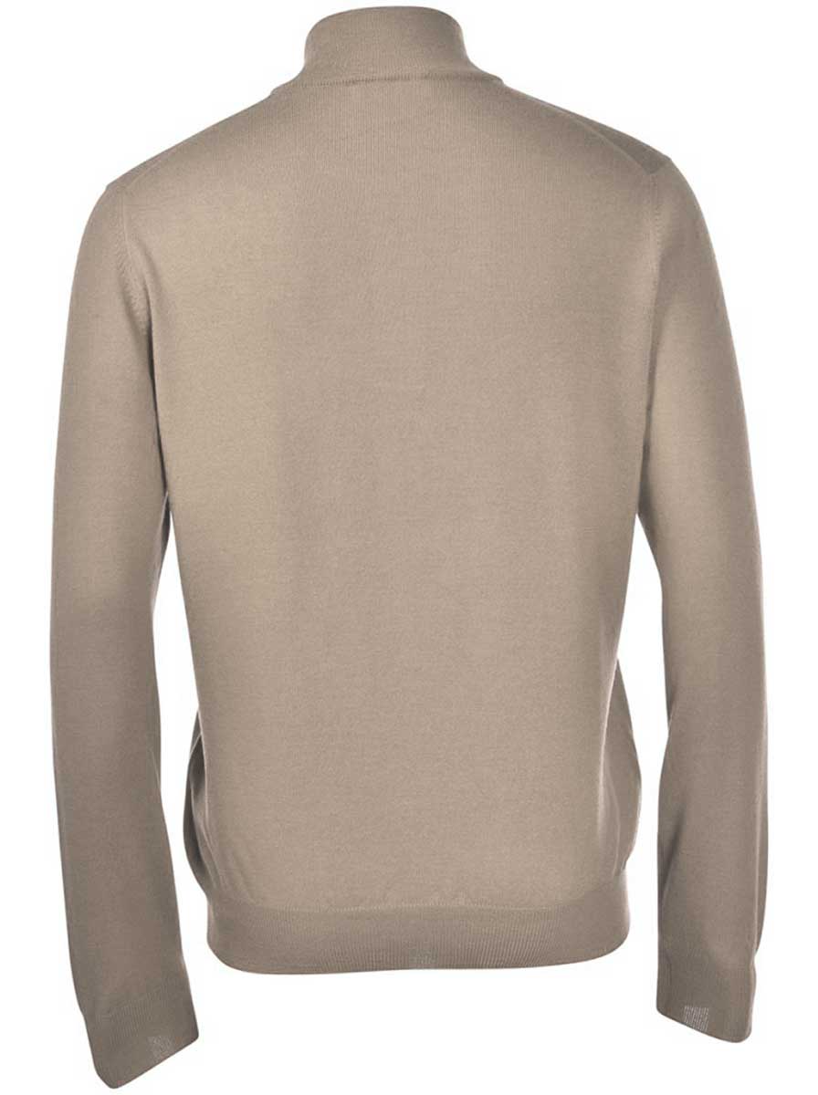 Gran Sasso Knitwear & Jumpers Gran Sasso - Merino Wool 1/4 Zip Beige Jumper