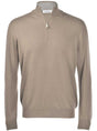Gran Sasso Knitwear & Jumpers Gran Sasso - Merino Wool 1/4 Zip Beige Jumper