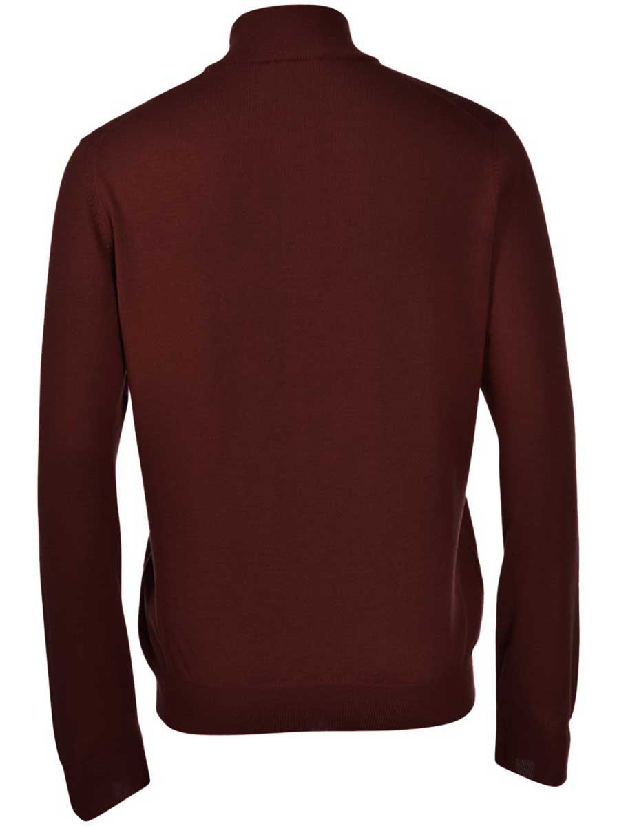 Gran Sasso Knitwear & Jumpers Gran Sasso - Merino Wool 1/4 Zip Burgundy Jumper