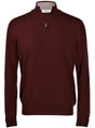 Gran Sasso Knitwear & Jumpers Gran Sasso - Merino Wool 1/4 Zip Burgundy Jumper