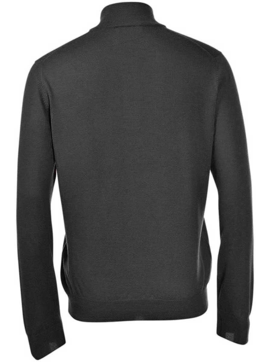 Gran Sasso Knitwear & Jumpers Gran Sasso - Merino Wool 1/4 Zip Charcoal Jumper