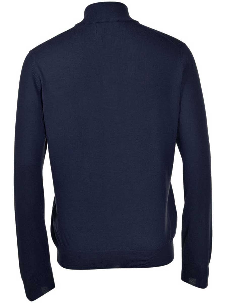 Gran Sasso Knitwear & Jumpers Gran Sasso - Merino Wool 1/4 Zip Navy Jumper