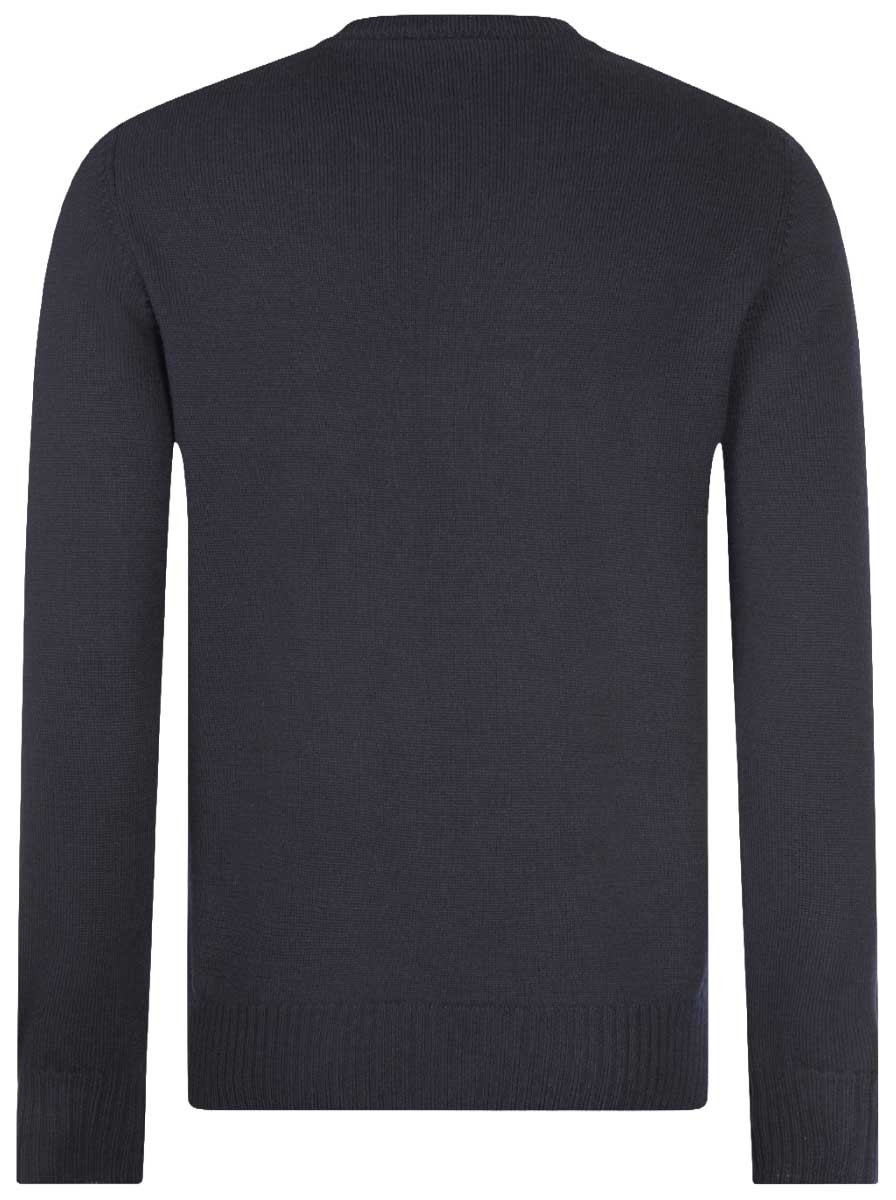 Gran Sasso Knitwear & Jumpers Gran Sasso - Merino Wool 2-Ply Crew Neck Navy Jumper