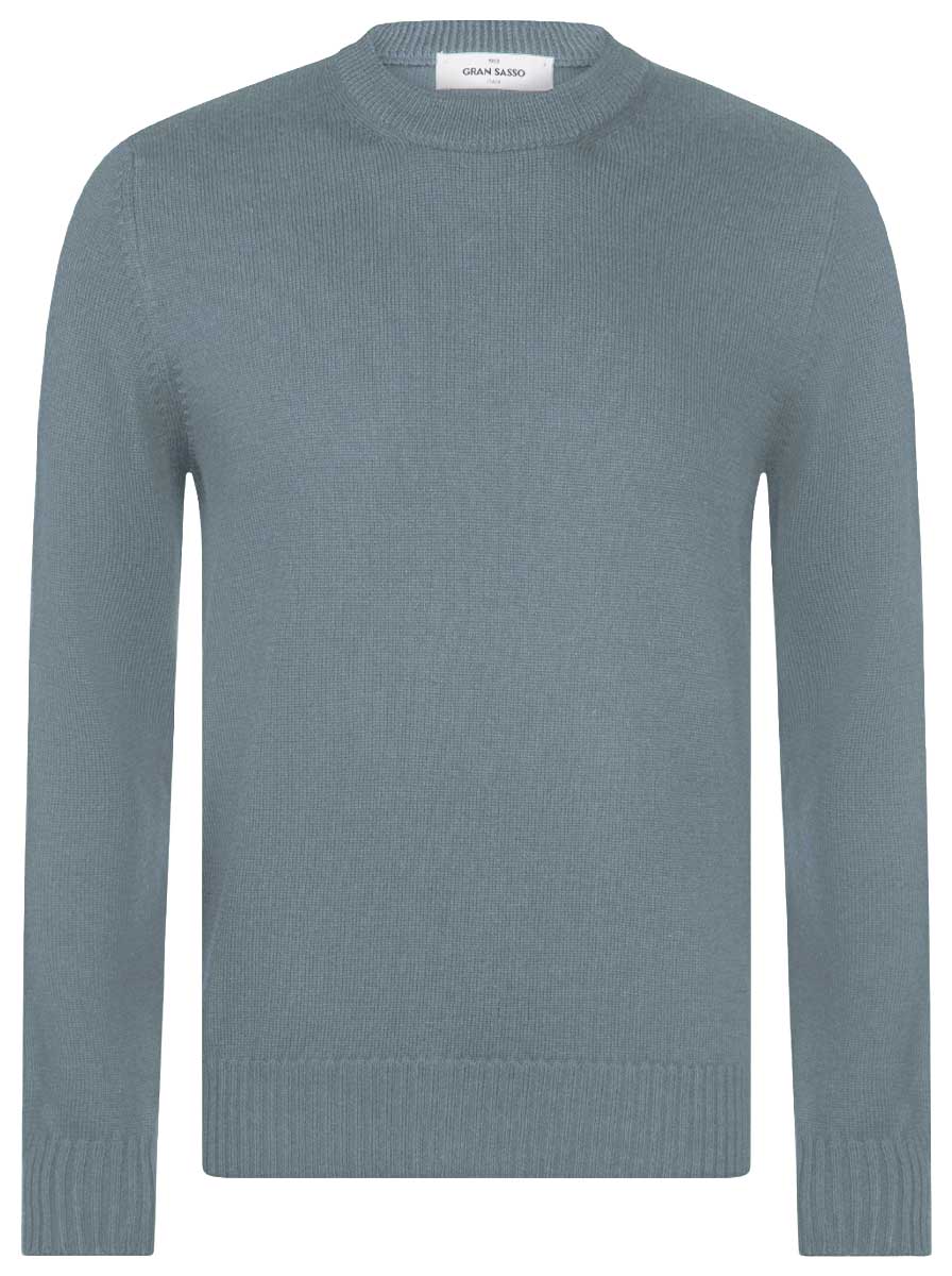 Gran Sasso Knitwear & Jumpers Gran Sasso - Merino Wool 2-Ply Crew Neck Teal Jumper