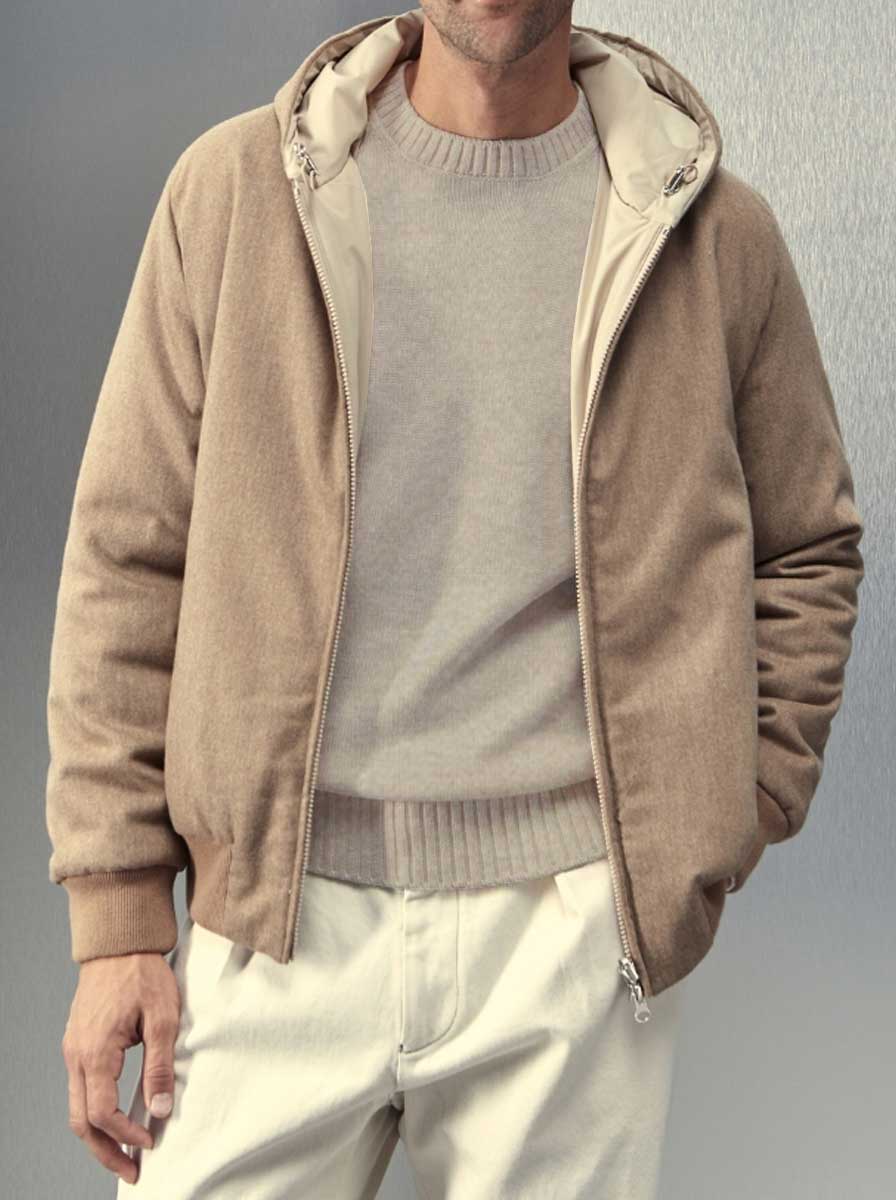 Gran Sasso Knitwear & Jumpers Gran Sasso - Merino Wool 3-Ply Crew Neck Biscuite Jumper