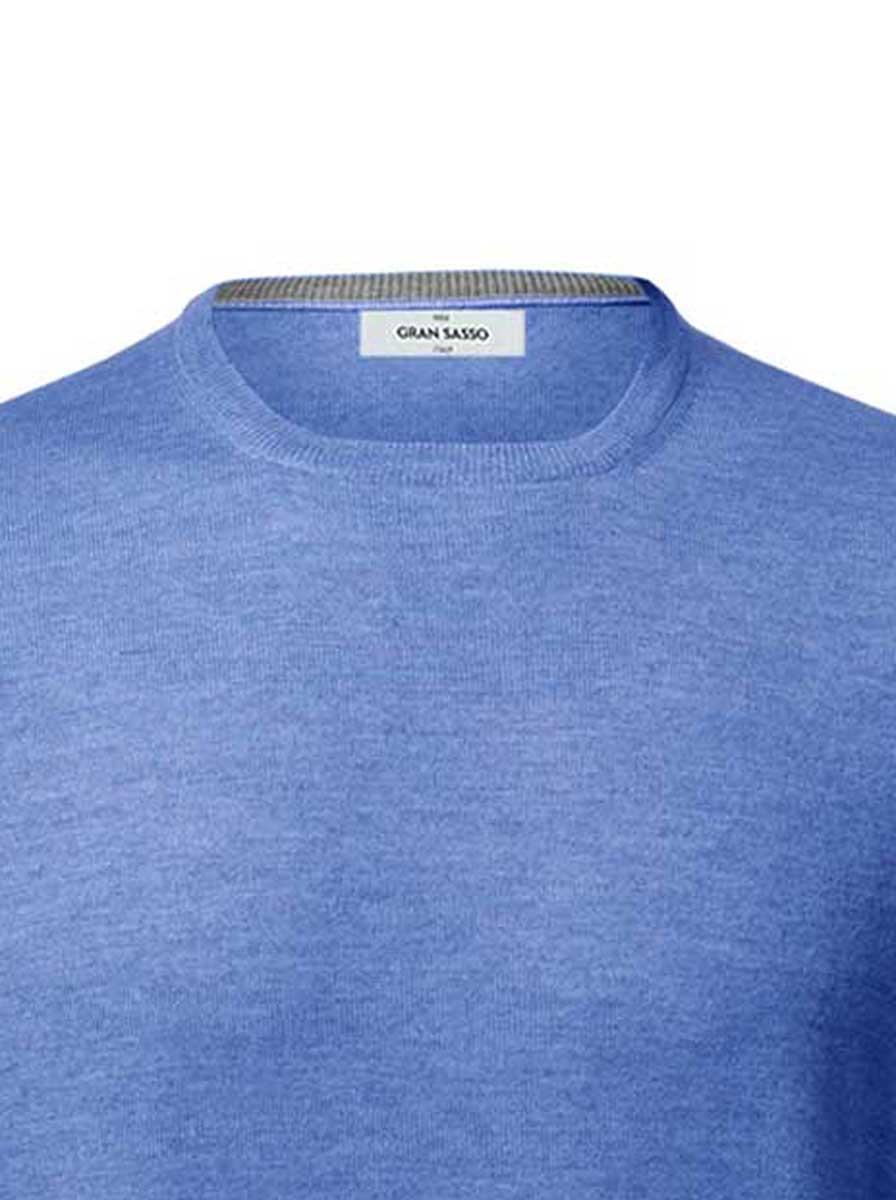 Gran Sasso Knitwear & Jumpers Gran Sasso - Merino Wool Crew Neck Blue Knitwear