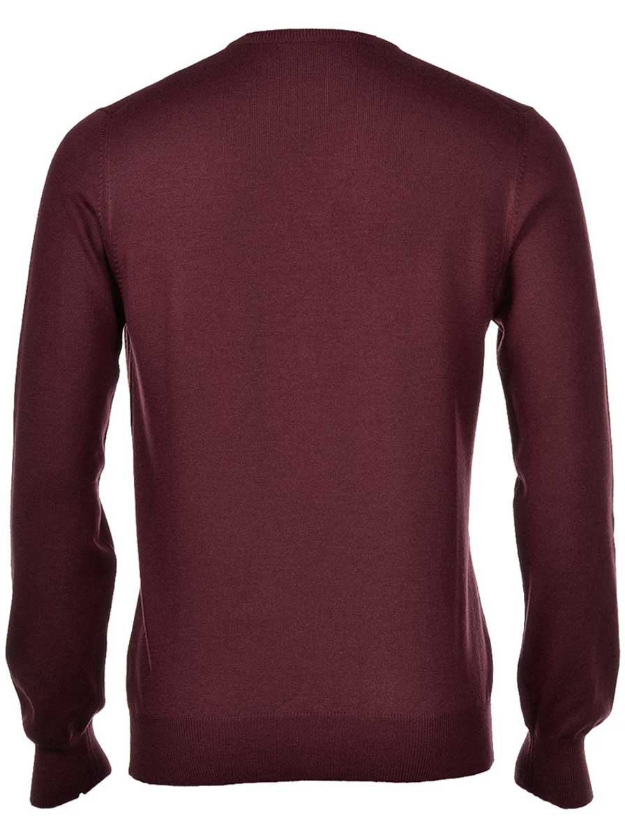 Gran Sasso Knitwear & Jumpers Gran Sasso - Merino Wool Crew Neck Burgundy Knitwear