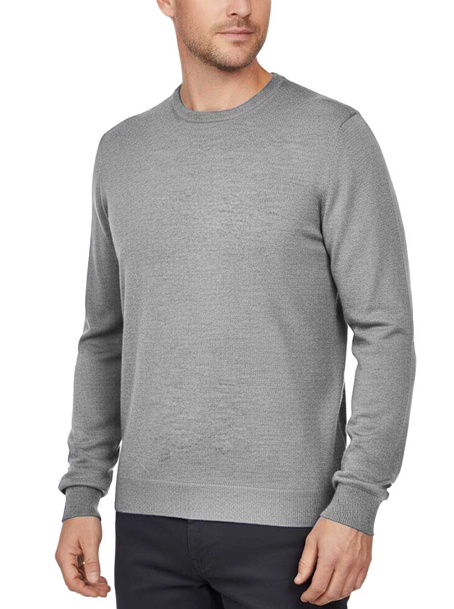 Gran Sasso Knitwear & Jumpers Gran Sasso - Merino Wool Crew Neck Grey Knitwear