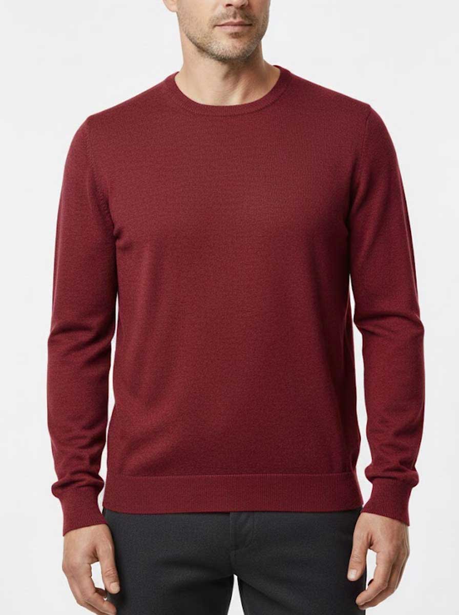 Gran Sasso Knitwear & Jumpers Gran Sasso - Merino Wool Crew Neck Red Knitwear