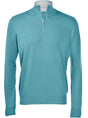 Gran Sasso Knitwear & Jumpers Gran Sasso - Merino Wool Quarter Zip Turquoise Knitwear