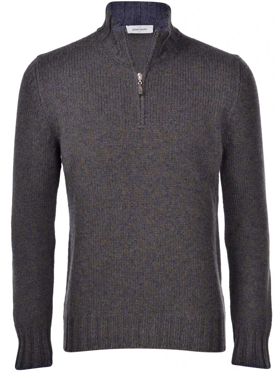 Gran Sasso Knitwear & Jumpers Gran Sasso - Mouline Quarter Zip