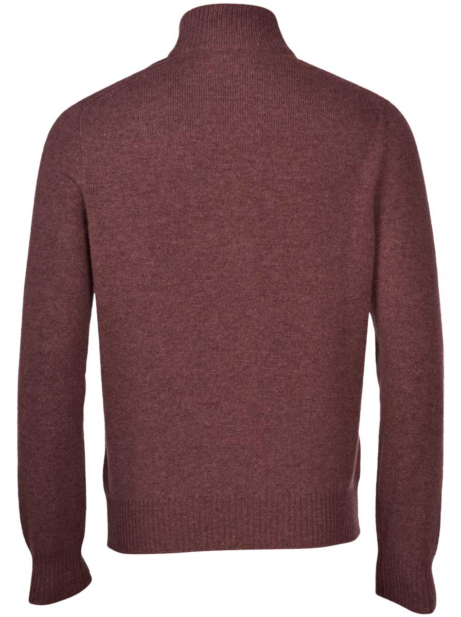Gran Sasso Knitwear & Jumpers Gran Sasso - Super Geelong 1/4 Zip Burgundy Jumper