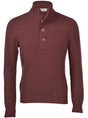 Gran Sasso Knitwear & Jumpers Gran Sasso - Super Geelong 1/4 Zip Burgundy Jumper