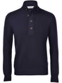 Gran Sasso Knitwear & Jumpers Gran Sasso - Super Geelong 1/4 Zip Navy Jumper