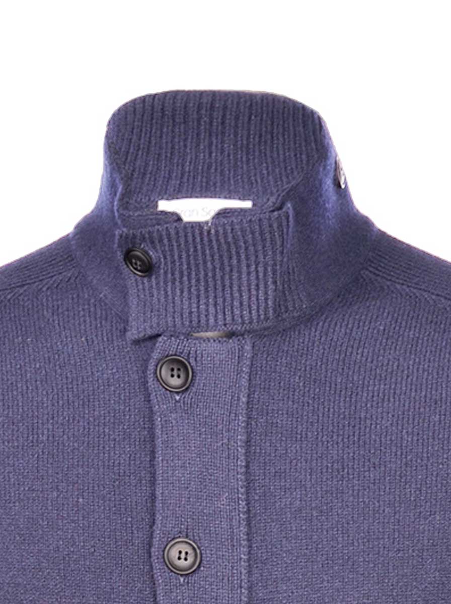 Gran Sasso Knitwear & Jumpers Gran Sasso - Super Geelong Zip & Button Denim Cardigan