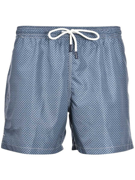 Gran Sasso Swimming Shorts Gran Sasso - Swimming Shorts Blue Geometric Print