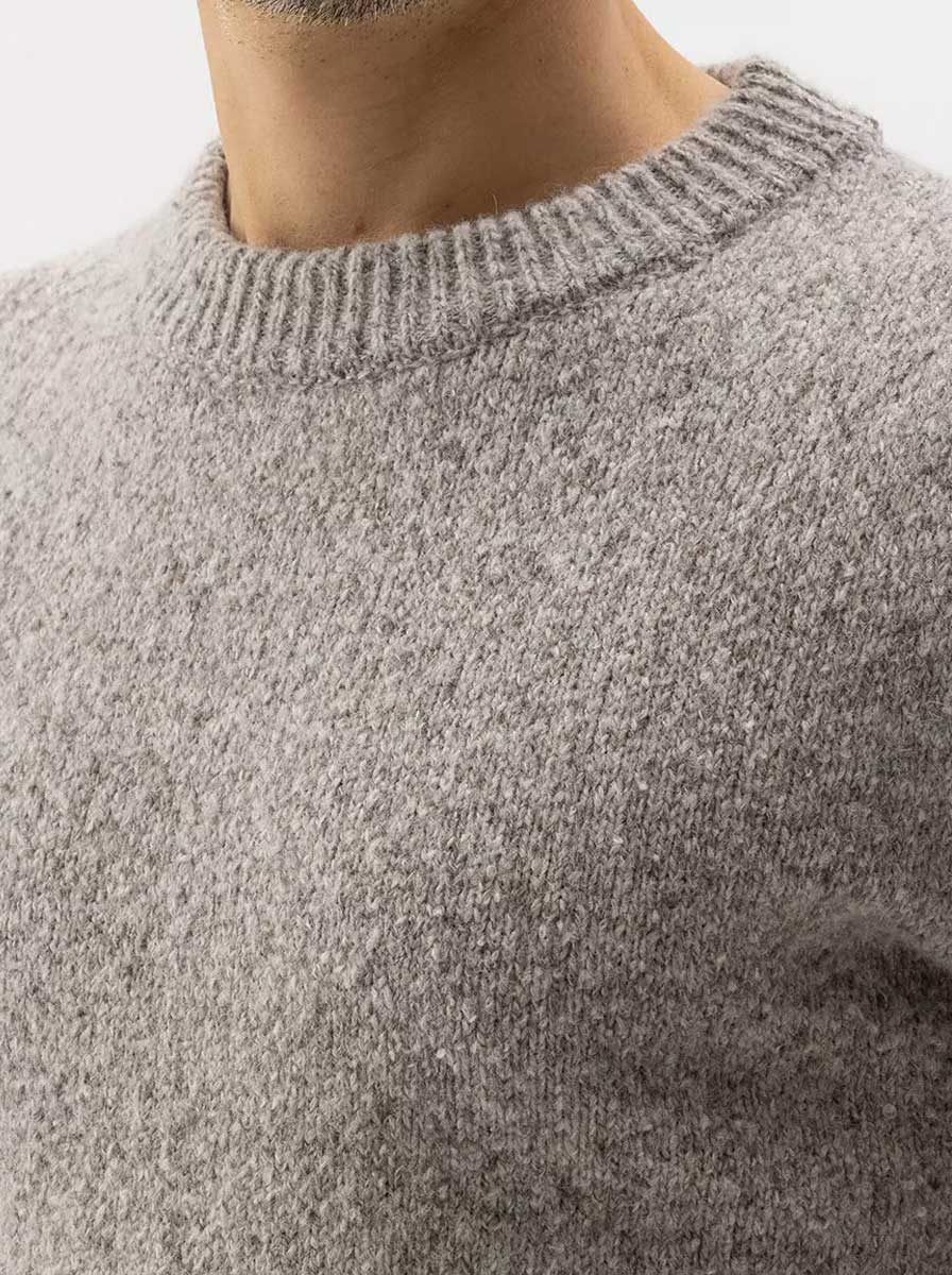 Holebrook Hybrid Holebrook - Liam Knitted Crew Neck Chai Sweater