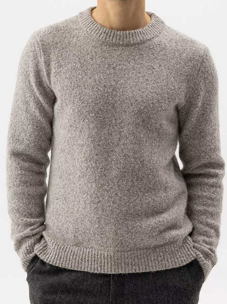 Holebrook Hybrid Holebrook - Liam Knitted Crew Neck Chai Sweater