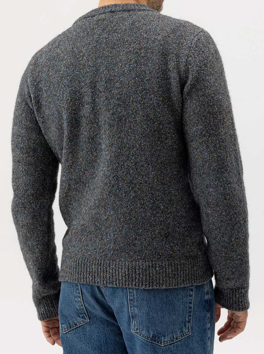 Holebrook Hybrid Holebrook - Liam Knitted Crew Neck Navy/Khaki Sweater