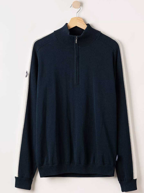 Holebrook Hybrid Holebrook - Ludvig Mock Neck Windproof Knitted Navy Sweater