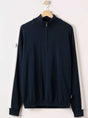 Holebrook Hybrid Holebrook - Ludvig Mock Neck Windproof Knitted Navy Sweater