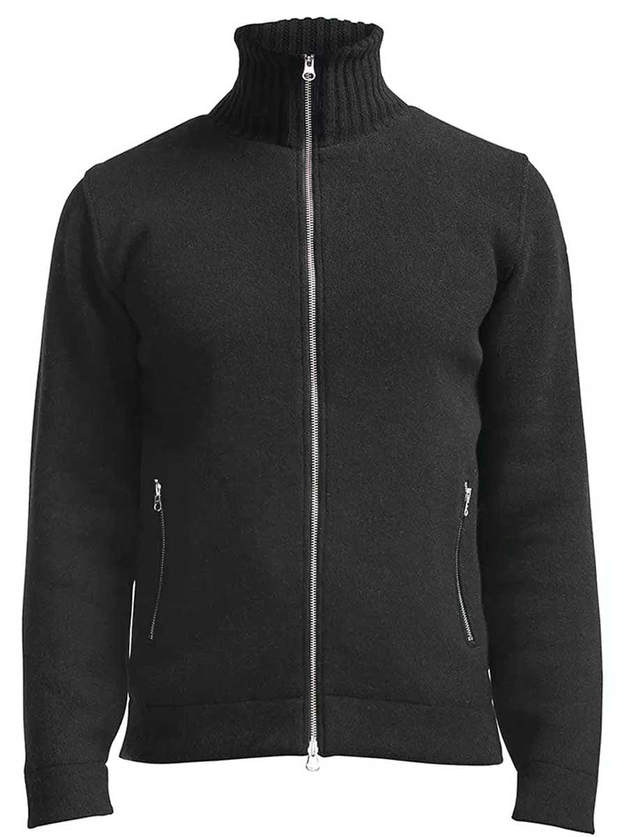 Holebrook Hybrid Holebrook - Måns Zip Knitted Windproof Antracite Sweater