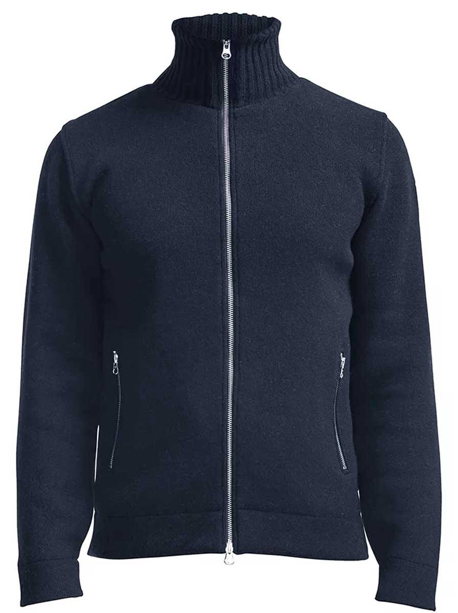 Holebrook Knitwear & Jumpers Holebrook - Måns Zip Knitted Windproof Navy Sweater