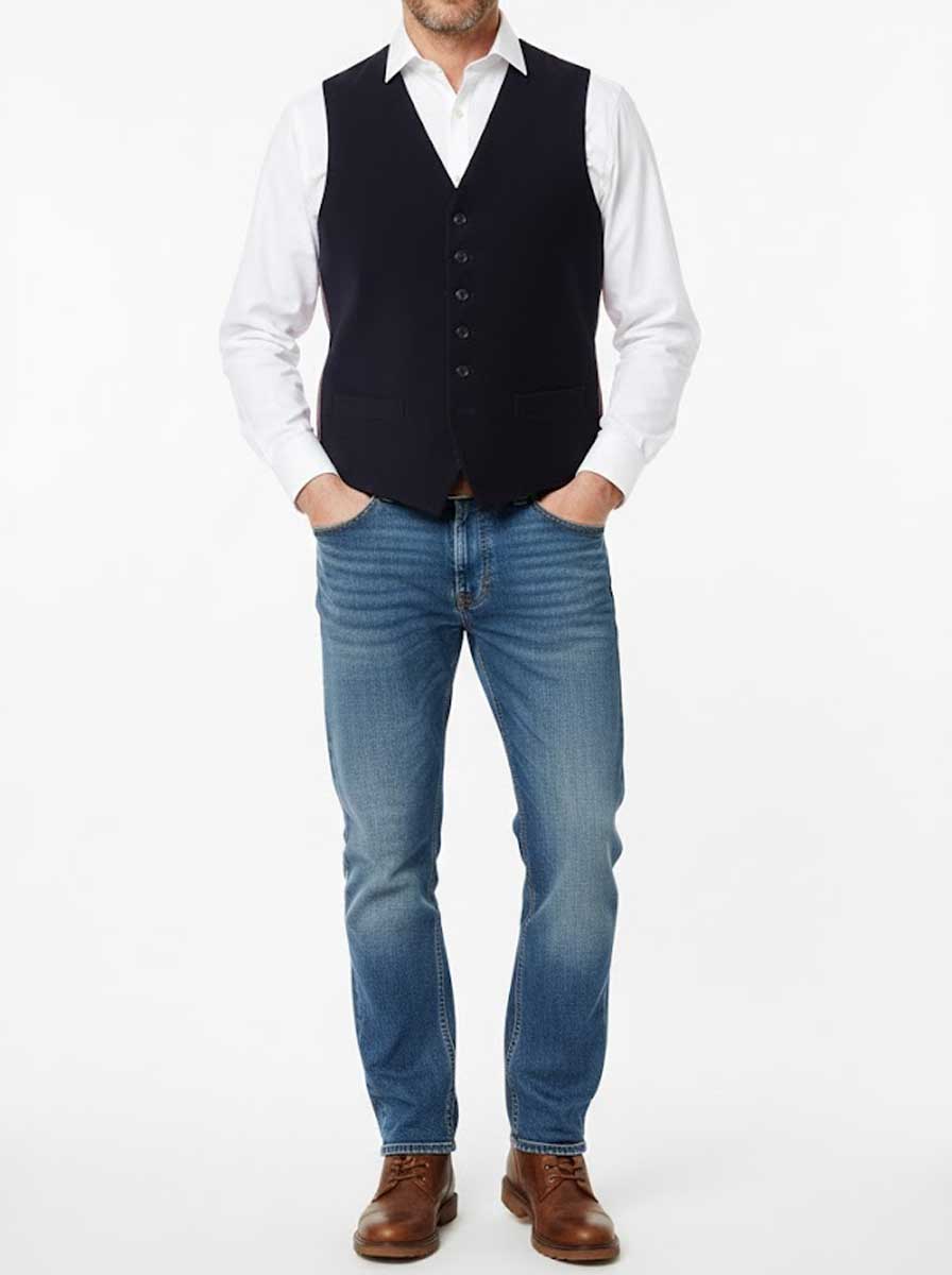 Hunt & Holditch Waistcoat Hunt & Holditch - Cotton Moleskin Navy Waistcoat