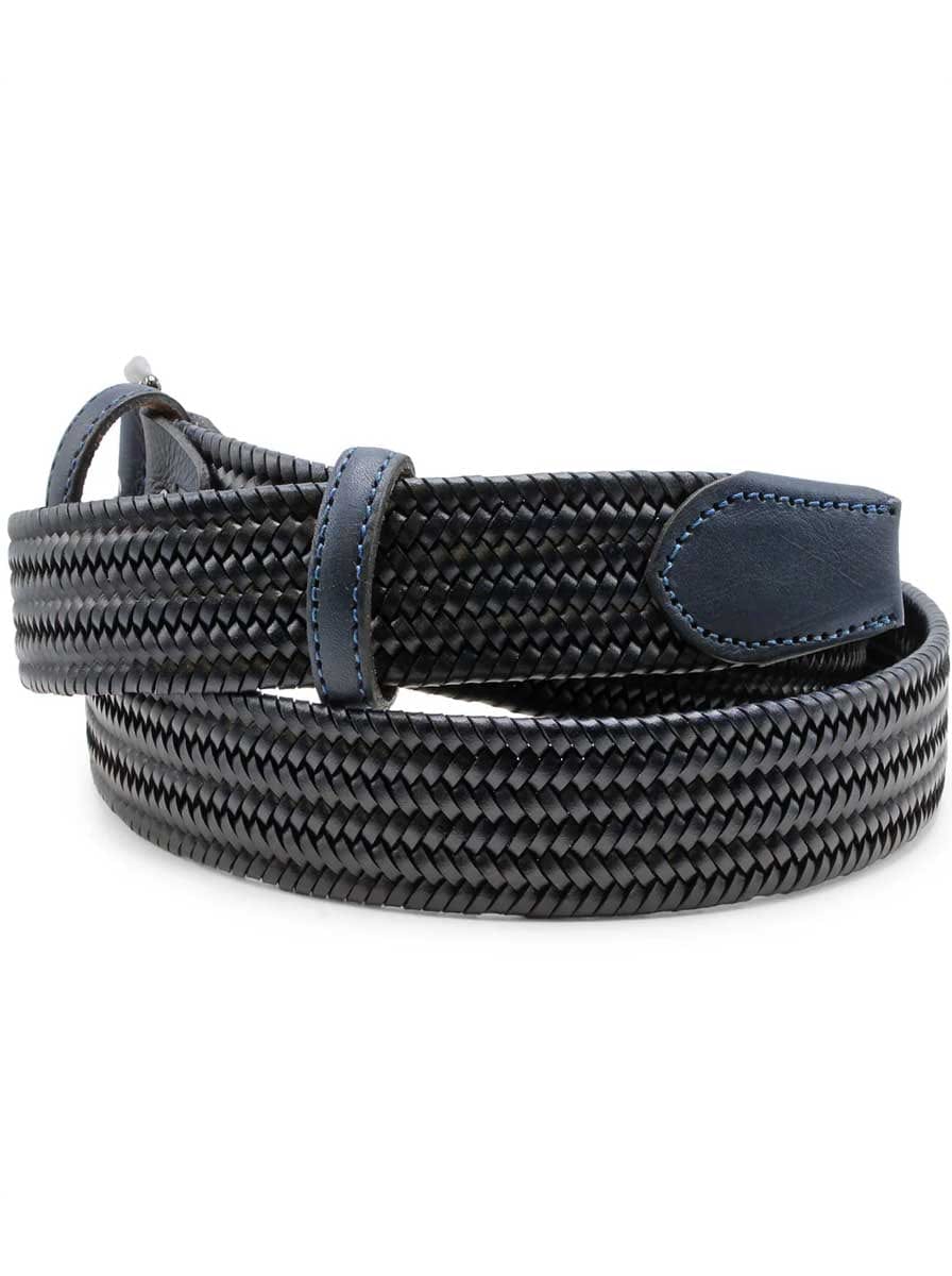 Huxley Tanner Belt Huxley Tanner - 35mm Woven Leather Stretch Navy Belt HT-OWE003-nos