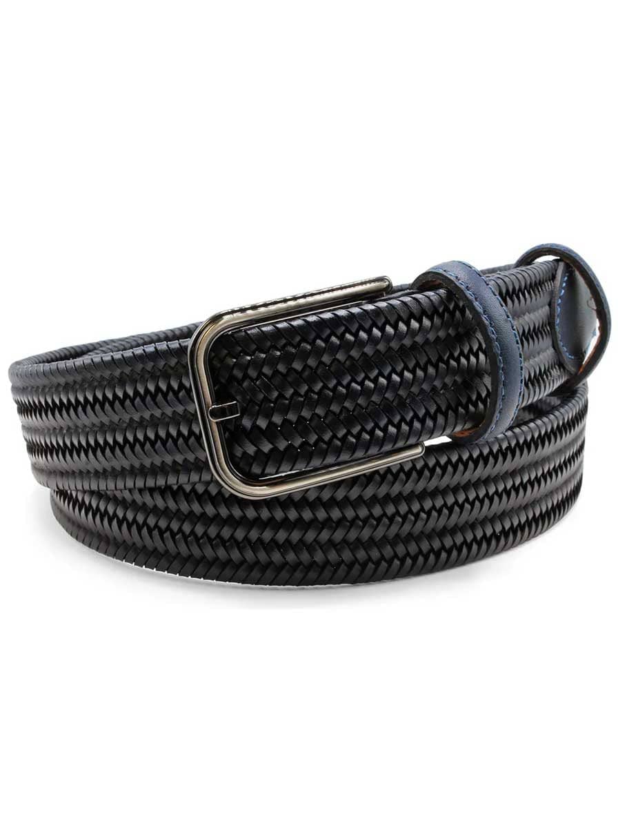 Huxley Tanner Belt Huxley Tanner - 35mm Woven Leather Stretch Navy Belt HT-OWE003-nos