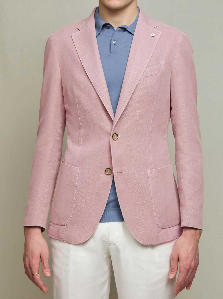Luigi Bianchi Jacket/Blazer L.B.M - Blended Cotton Unstructured Pink Blazer