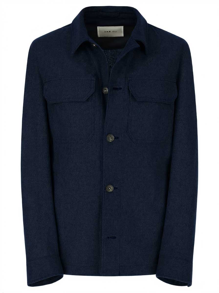 Luigi Bianchi Jacket/Blazer L.B.M - Wool Navy Overshirt