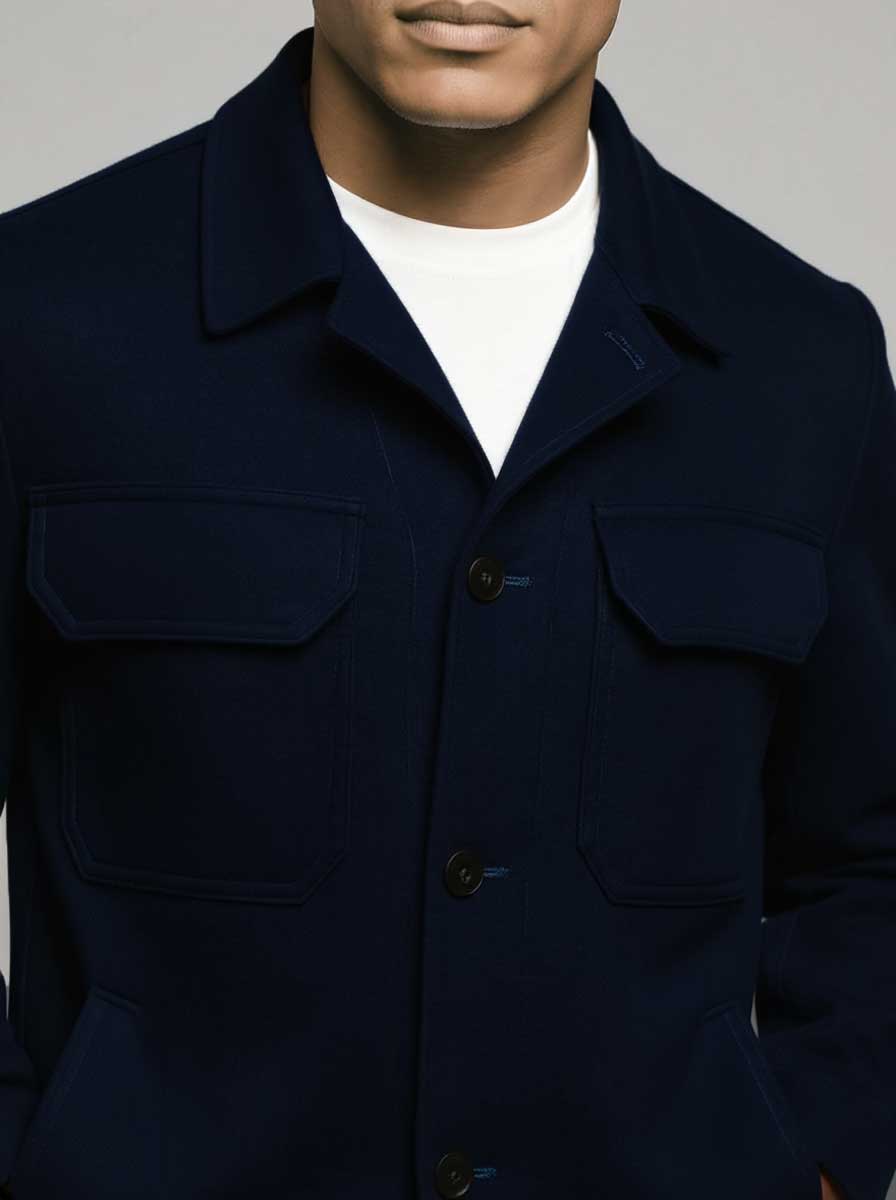 Luigi Bianchi Jacket/Blazer L.B.M - Wool Navy Overshirt