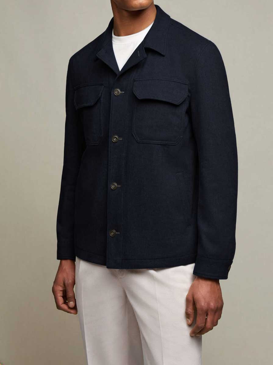 Luigi Bianchi Jacket/Blazer L.B.M - Wool Navy Overshirt