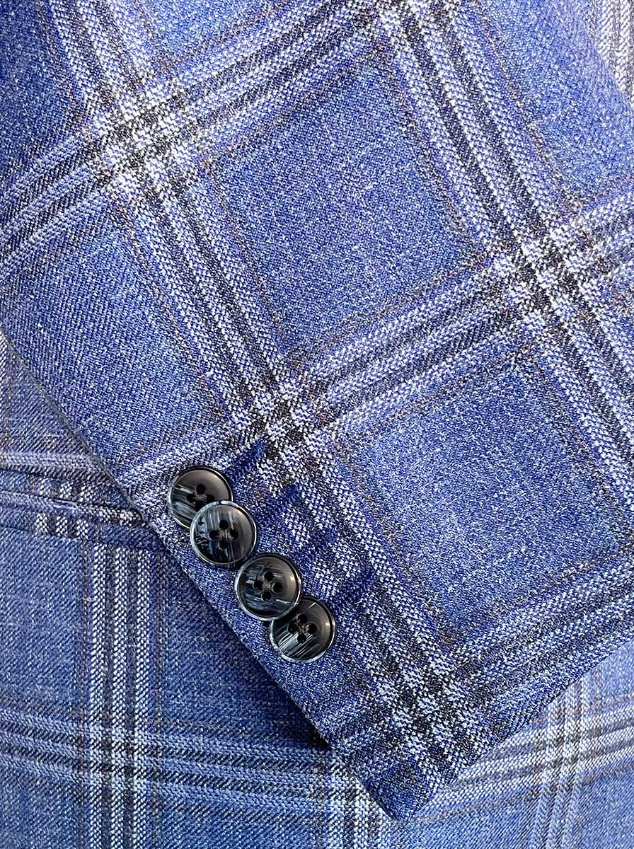 Luigi Bianchi Jacket/Blazer Luigi Bianchi - Checked Summer Blue Blazer