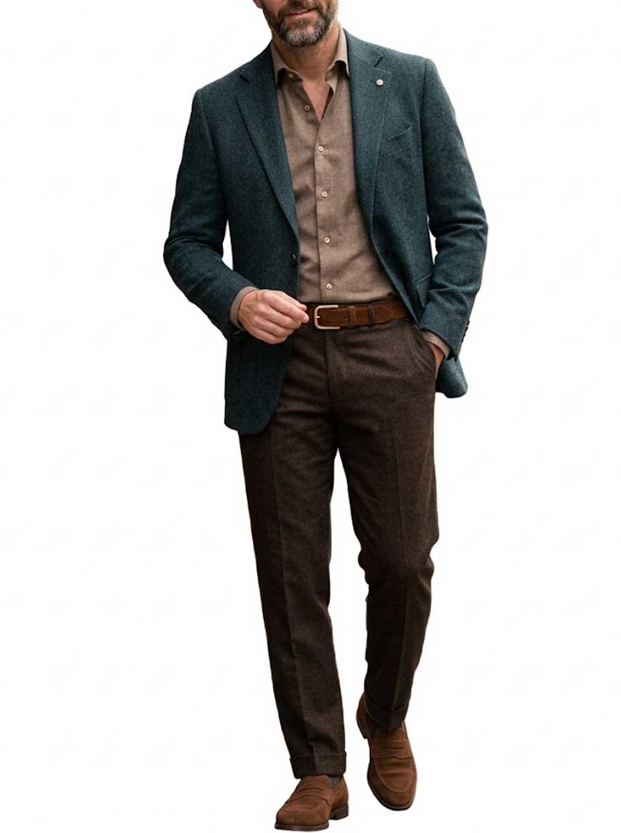 Luigi Bianchi Jacket/Blazer Luigi Bianchi - Herringbone Wool Navy Blazer