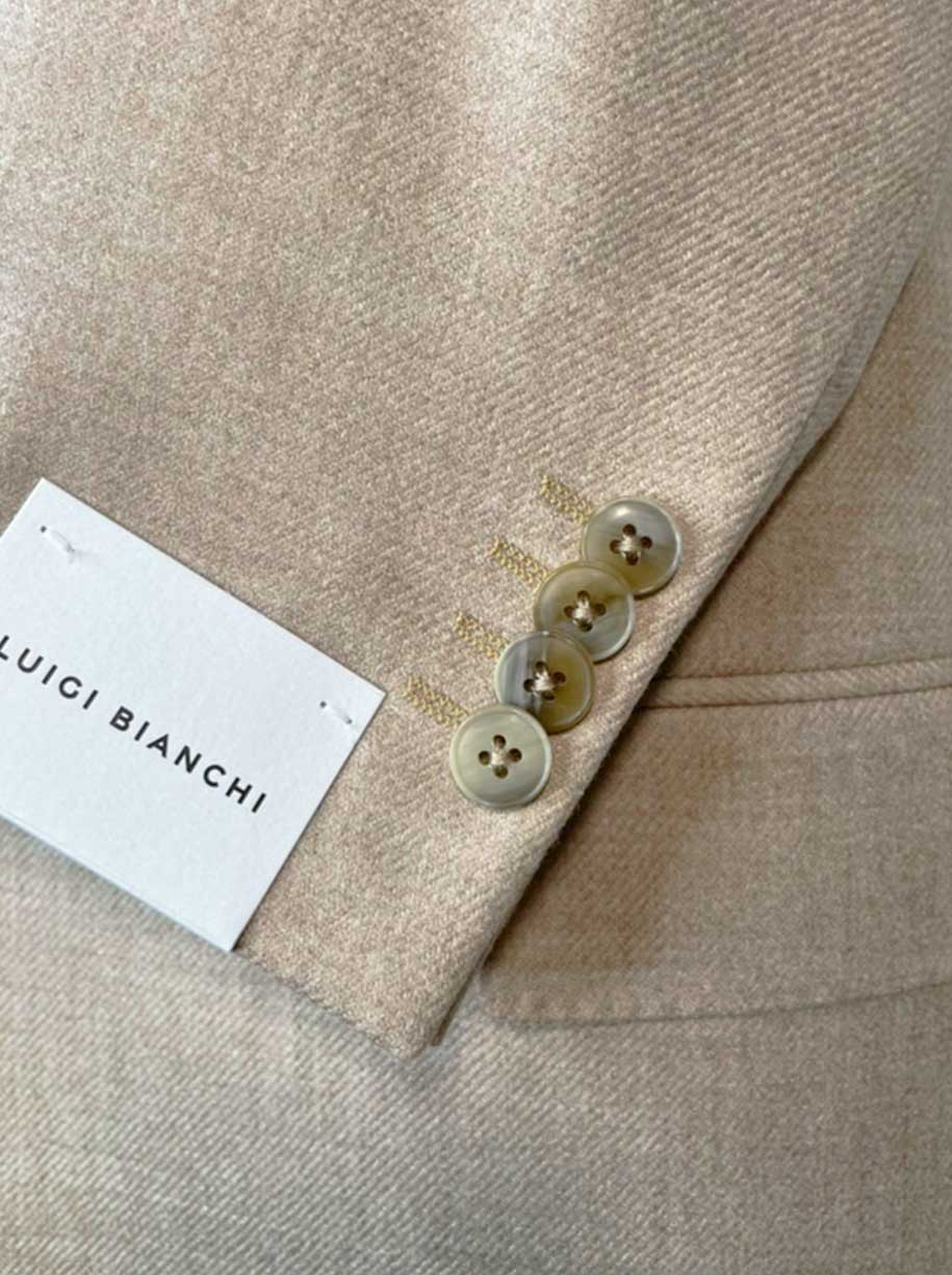 Luigi Bianchi Jacket/Blazer Luigi Bianchi - Loro Piana Stone Wool/Cashmere Blazer