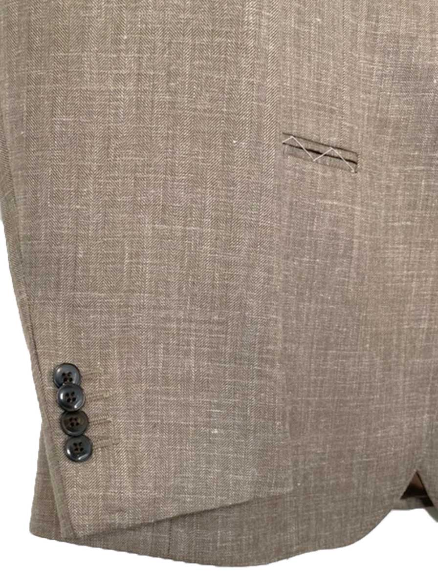 Luigi Bianchi Jacket/Blazer Luigi Bianchi - Loro Piana Summer Herringbone Camel Jacket