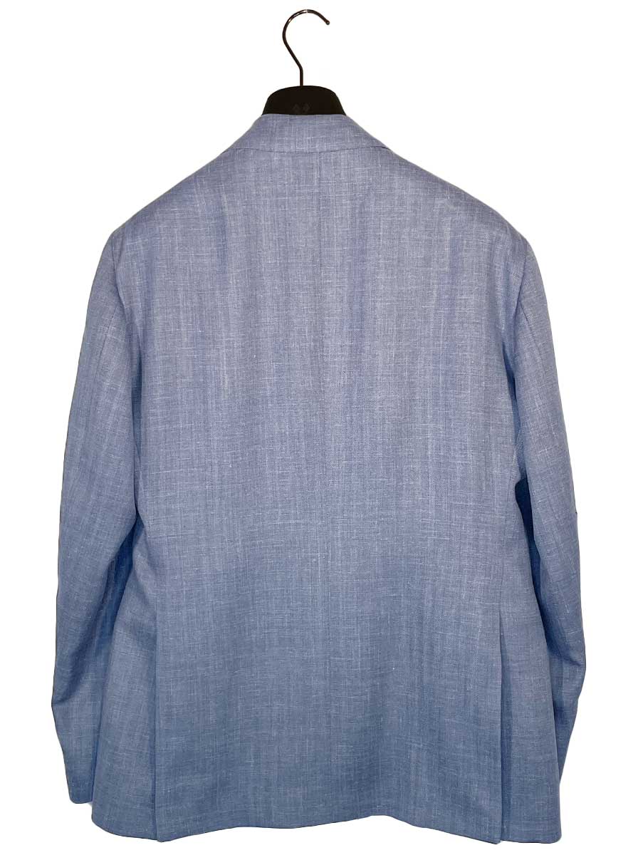 Luigi Bianchi Jacket/Blazer Luigi Bianchi - Loro Piana Summer Herringbone Sky Blue Jacket