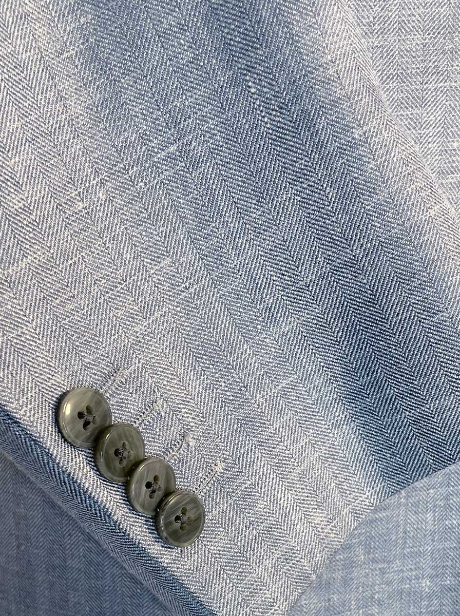 Luigi Bianchi Jacket/Blazer Luigi Bianchi - Loro Piana Summer Herringbone Sky Blue Jacket