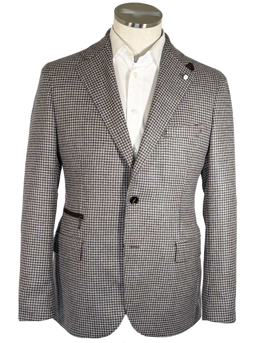 Luigi Bianchi Jacket/Blazer Luigi Bianchi - Puppy Tooth Travel Blazer